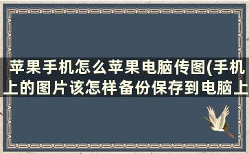 苹果手机怎么苹果电脑传图(手机上的图片该怎样备份保存到电脑上)