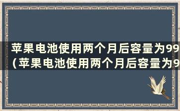 苹果电池使用两个月后容量为99（苹果电池使用两个月后容量为99）