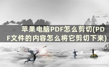 苹果电脑PDF怎么剪切(PDF文件的内容怎么将它剪切下来)