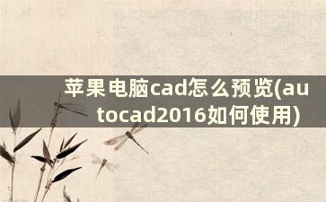 苹果电脑cad怎么预览(autocad2016如何使用)