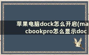 苹果电脑dock怎么开启(macbookpro怎么显示dock栏)