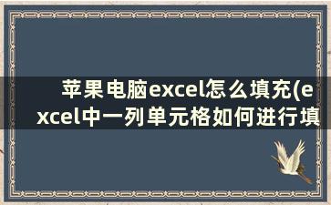 苹果电脑excel怎么填充(excel中一列单元格如何进行填充)