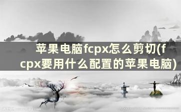 苹果电脑fcpx怎么剪切(fcpx要用什么配置的苹果电脑)