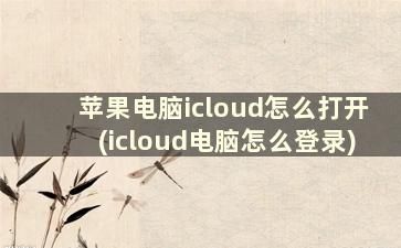 苹果电脑icloud怎么打开(icloud电脑怎么登录)