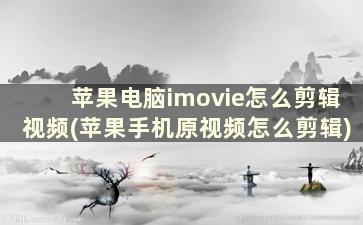 苹果电脑imovie怎么剪辑视频(苹果手机原视频怎么剪辑)