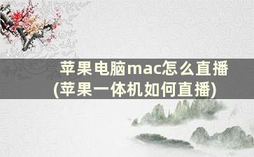 苹果电脑mac怎么直播(苹果一体机如何直播)