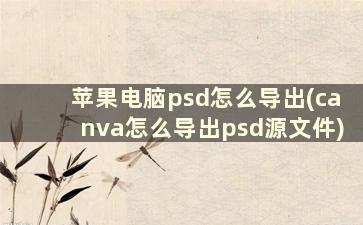 苹果电脑psd怎么导出(canva怎么导出psd源文件)