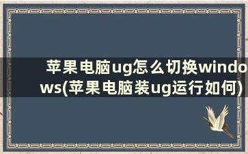 苹果电脑ug怎么切换windows(苹果电脑装ug运行如何)