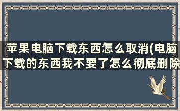 苹果电脑下载东西怎么取消(电脑下载的东西我不要了怎么彻底删除啊，这里没有取消下载按钮)