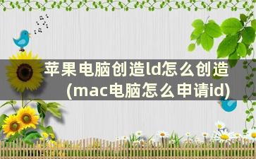 苹果电脑创造ld怎么创造(mac电脑怎么申请id)