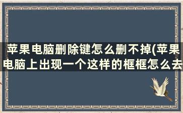 苹果电脑删除键怎么删不掉(苹果电脑上出现一个这样的框框怎么去的去不掉还动不了其他的，怎样才能把它去掉呢)