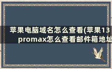 苹果电脑域名怎么查看(苹果13promax怎么查看邮件箱地址)