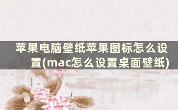 苹果电脑壁纸苹果图标怎么设置(mac怎么设置桌面壁纸)