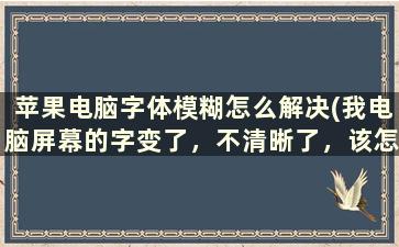 苹果电脑字体模糊怎么解决(我电脑屏幕的字变了，不清晰了，该怎么调节呀)