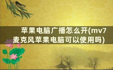 苹果电脑广播怎么开(mv7麦克风苹果电脑可以使用吗)