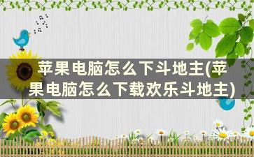 苹果电脑怎么下斗地主(苹果电脑怎么下载欢乐斗地主)