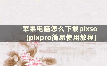 苹果电脑怎么下载pixso(pixpro简易使用教程)