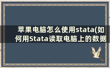 苹果电脑怎么使用stata(如何用Stata读取电脑上的数据库文件)