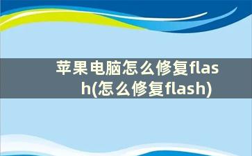 苹果电脑怎么修复flash(怎么修复flash)