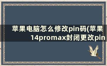 苹果电脑怎么修改pin码(苹果14promax封闭更改pin怎么解)