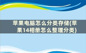 苹果电脑怎么分类存储(苹果14相册怎么整理分类)