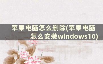 苹果电脑怎么删除(苹果电脑怎么安装windows10)