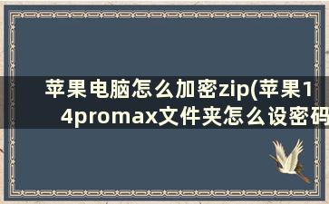 苹果电脑怎么加密zip(苹果14promax文件夹怎么设密码)