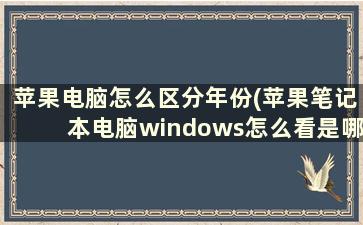 苹果电脑怎么区分年份(苹果笔记本电脑windows怎么看是哪一年的)