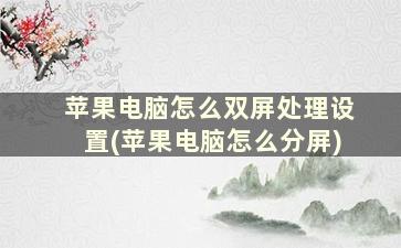 苹果电脑怎么双屏处理设置(苹果电脑怎么分屏)