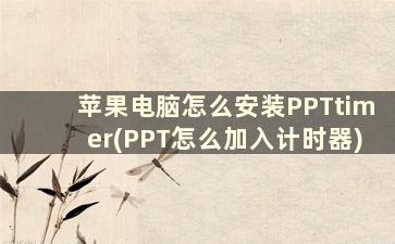 苹果电脑怎么安装PPTtimer(PPT怎么加入计时器)