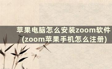 苹果电脑怎么安装zoom软件(zoom苹果手机怎么注册)