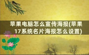 苹果电脑怎么宣传海报(苹果17系统名片海报怎么设置)