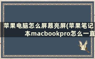 苹果电脑怎么屏幕亮屏(苹果笔记本macbookpro怎么一直亮屏)