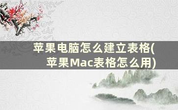 苹果电脑怎么建立表格(苹果Mac表格怎么用)