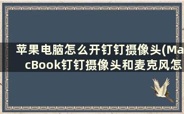 苹果电脑怎么开钉钉摄像头(MacBook钉钉摄像头和麦克风怎么设置)