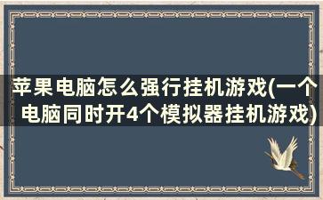 苹果电脑怎么强行挂机游戏(一个电脑同时开4个模拟器挂机游戏)