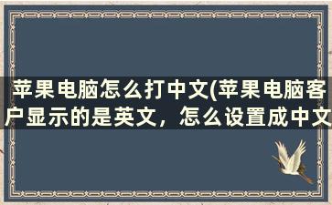 苹果电脑怎么打中文(苹果电脑客户显示的是英文，怎么设置成中文)