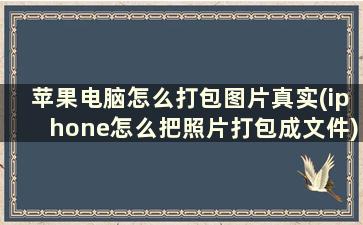 苹果电脑怎么打包图片真实(iphone怎么把照片打包成文件)