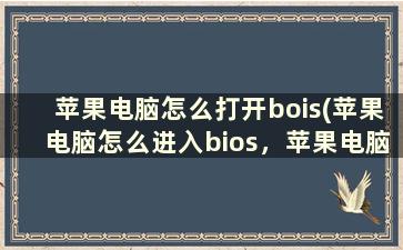 苹果电脑怎么打开bois(苹果电脑怎么进入bios，苹果电脑如何进入bios)