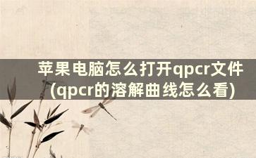 苹果电脑怎么打开qpcr文件(qpcr的溶解曲线怎么看)