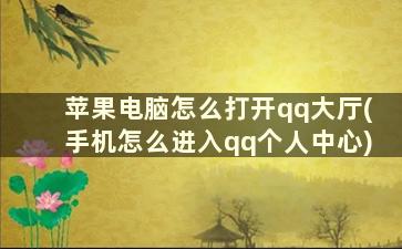 苹果电脑怎么打开qq大厅(手机怎么进入qq个人中心)