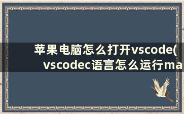 苹果电脑怎么打开vscode(vscodec语言怎么运行mac)