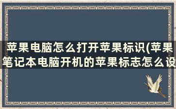 苹果电脑怎么打开苹果标识(苹果笔记本电脑开机的苹果标志怎么设置)