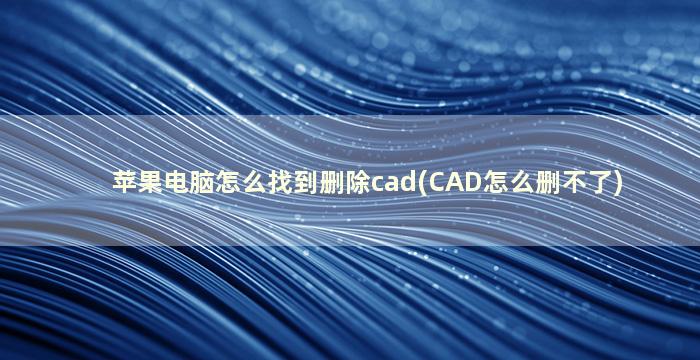 苹果电脑怎么找到删除cad(CAD怎么删不了)