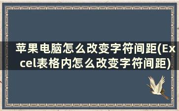 苹果电脑怎么改变字符间距(Excel表格内怎么改变字符间距)