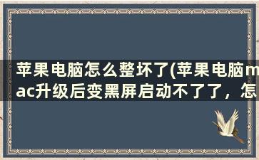 苹果电脑怎么整坏了(苹果电脑mac升级后变黑屏启动不了了，怎么办呀急)