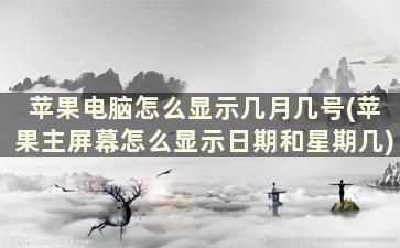 苹果电脑怎么显示几月几号(苹果主屏幕怎么显示日期和星期几)