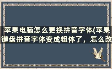 苹果电脑怎么更换拼音字体(苹果键盘拼音字体变成粗体了，怎么改回原样)