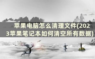 苹果电脑怎么清理文件(2023苹果笔记本如何清空所有数据)