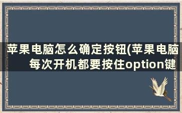 苹果电脑怎么确定按钮(苹果电脑每次开机都要按住option键选择一下磁盘怎么办)